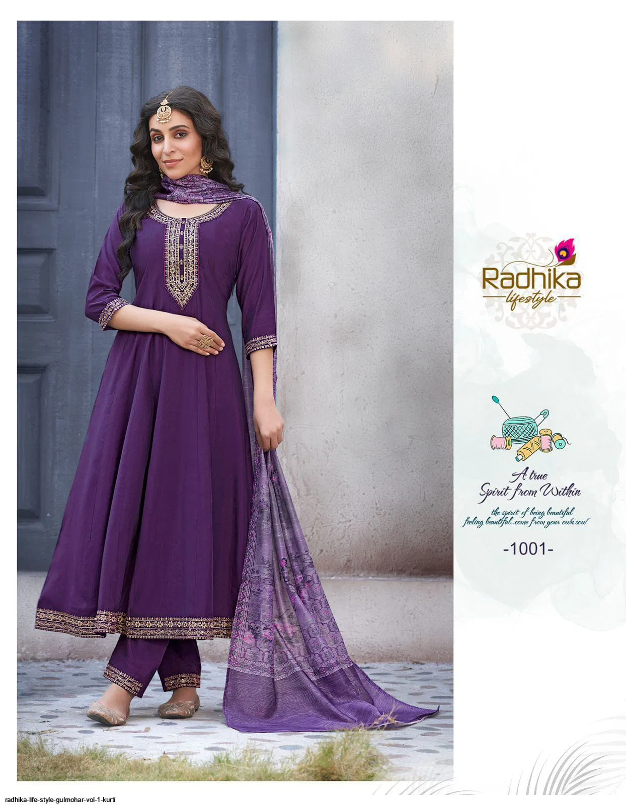 Gulmohar Vol 1 By Radhika Roman Silk Long Anarkali Kurtis With Bottom Dupatta Wholesale Shop In Surat
